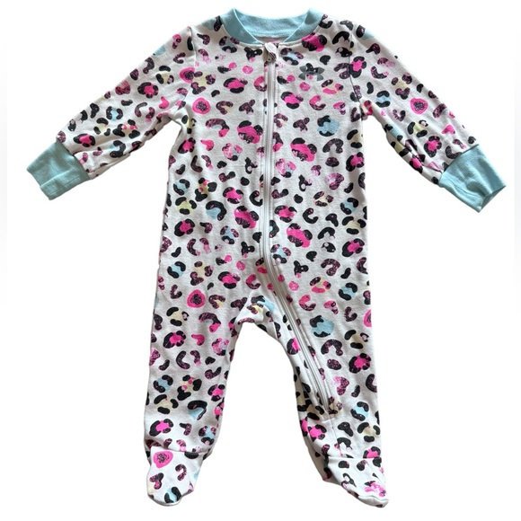 Nike & Under Armor Bundle of 2 Zip Up Footed Onsies Baby Pajamas Size 6 Month - Picture 4 of 15